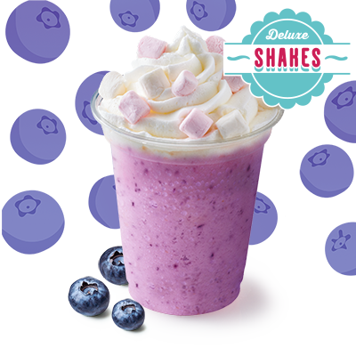 Shake Blueberry medium with whipped cream and marshmallows - price, promotions, delivery