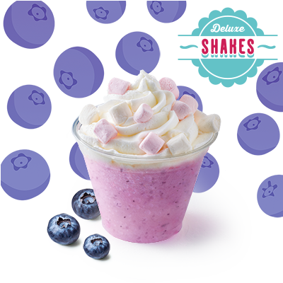 Shake Blueberry small with whipped cream and marshmallows - price, promotions, delivery