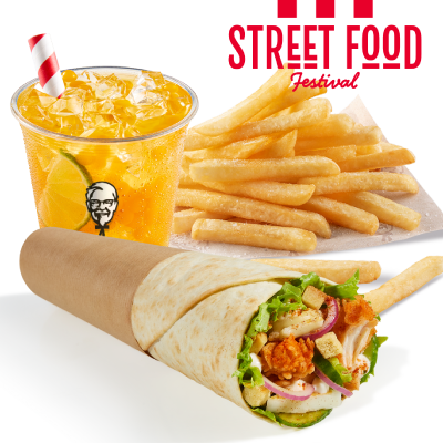 Souvlaki Twister Menu s Bubble Tea Mango (300ml)