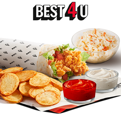 iTwist + Bramborové lupínky + Coleslaw + 2 Omáčky (Česneková, Kečup)