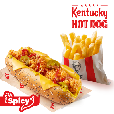 Kentucky Hot Dog Spicy + hranolky