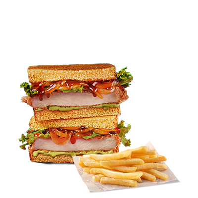 SPICY TERIYAKI KATSU SANDO + hranolky