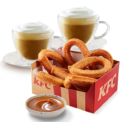 Churros 7ks, dip, 2 x Cappucino