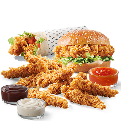 Twister, Zinger, 8 x Strips, 3 x omáčka