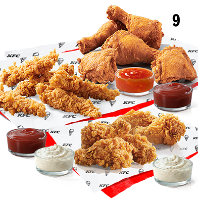 5x Strips + 5x Kentucky + 5x Hot Wings + 5 dips