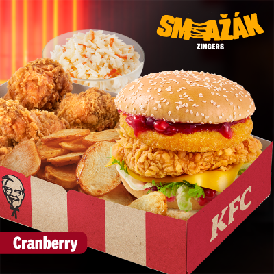 Smažák Zinger with cranberry sauce Box