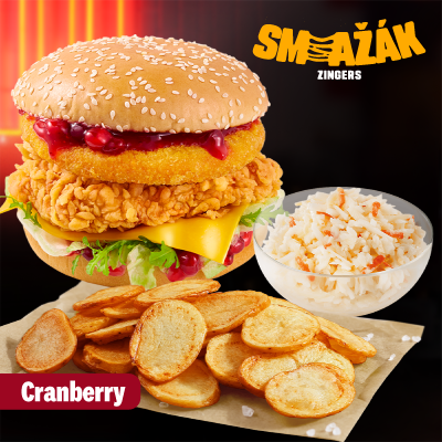 Smažák Zinger with cranberry sauce Menu