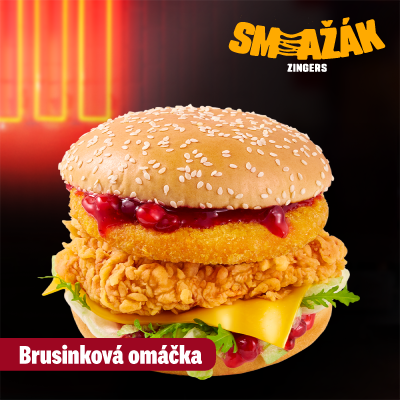 Smažák Zinger s brusinkovou omáčkou