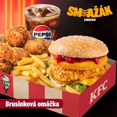Smažák Zinger s brusinkovou omáčkou Box