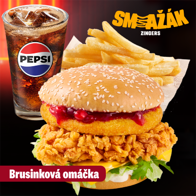 Smažák Zinger s brusinkovou omáčkou Menu