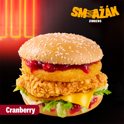 Smažák Zinger with cranberry sauce