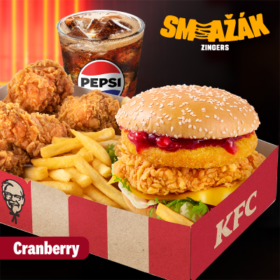 Smažák Zinger with cranberry sauce Box