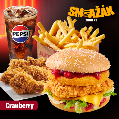 Smažák Zinger with cranberry sauce XL Box