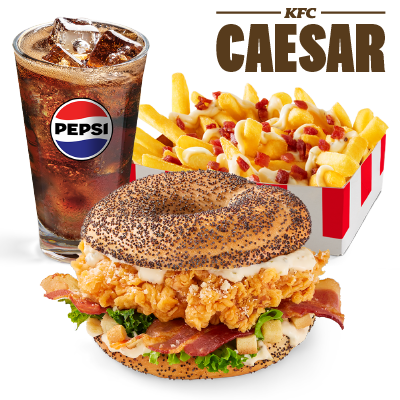 Caesar Bagel menu s Caesar hranolky