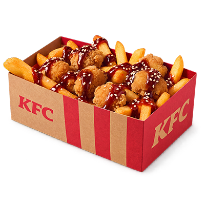 BBQ Hranolky s Kuřecím Popcornem
