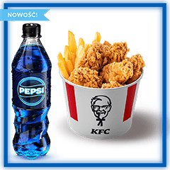 Kubełek dla 1 osoby Hot Wings  z Pepsi Electric Blue - cena, promocje, dostawa