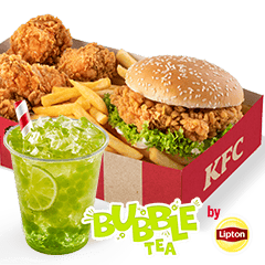 Zinger Burger Big Box with Bubble Tea - price, promotions, delivery