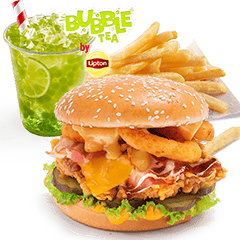 Kentucky Gold Grander Burger Menu with Bubble Tea - price, promotions, delivery