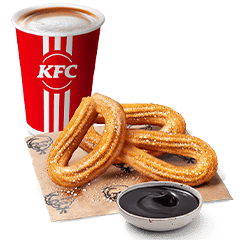 Churros 3 pcs. with chocolate sauce & coffee 200 ml - price, promotions, delivery