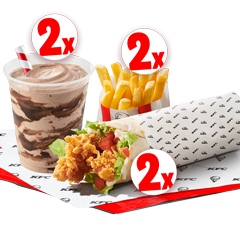 2x Twister + 2x Frytki + 2x Shake Czekoladowy 300ml GRATIS