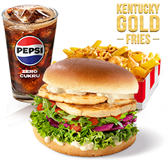 Halloumi Vege Burger Menu & Kentucky Gold Fries - price, promotions, delivery