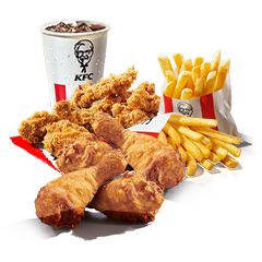 4x Strips + 4x Drumstick + 4x Hot Wings + 2x Fries + Refill - price, promotions, delivery