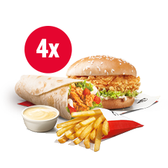 4x Twister + 4x Zinger + 4x Frytki + Dipper - cena, promocje, dostawa