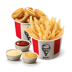 Bucket Fries + Bucet Onion Rings + Dipper - price, promotions, delivery