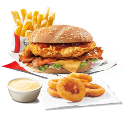 Grander + Frytki  + 5 Onion rings + sos - cena, promocje, dostawa