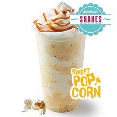 Sweet Popcorn Shake with Whipped Cream and Caramel Sauce 500ml - price, promotions, delivery