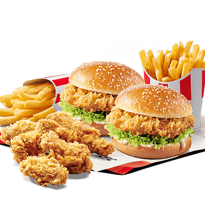 2x Zinger + 6x Hot Wings + 2x Fries