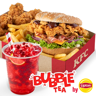 Grander Burger Big Box z Bubble Tea - cena, promocje, dostawa