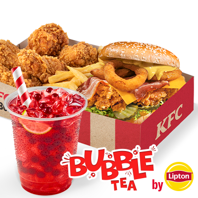 Kentucky Gold Grander Burger Big Box with Bubble Tea - price, promotions, delivery