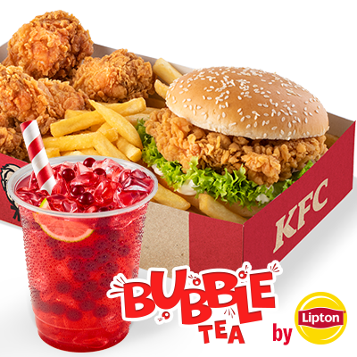 Zinger Burger Big Box z Bubble Tea - cena, promocje, dostawa