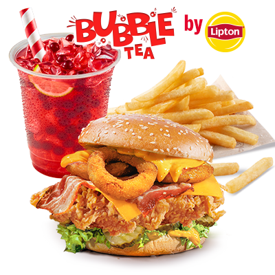 Kentucky Gold Grander Burger Zestaw z Bubble Tea - cena, promocje, dostawa