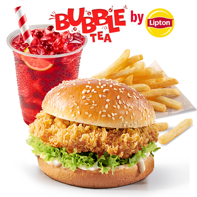 Zinger Burger Zestaw z Bubble Tea - cena, promocje, dostawa