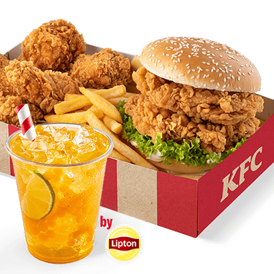 Zinger Burger Podwójny Big Box z Bubble Tea - cena, promocje, dostawa