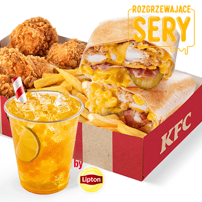 Serowe Macaroni Wrapper Big Box z Bubble Tea - cena, promocje, dostawa