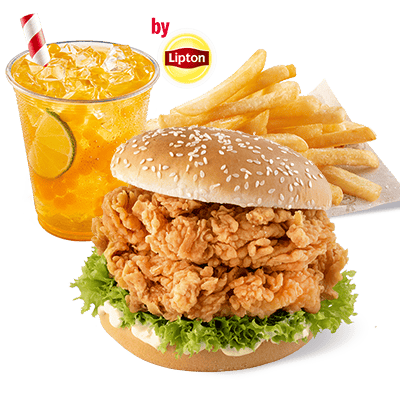 Zinger Burger Double Menu with Bubble Tea - price, promotions, delivery