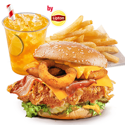 Kentucky Gold Grander Burger Zestaw z Bubble Tea - cena, promocje, dostawa