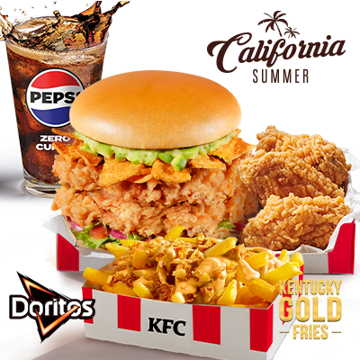 Podwójny California Burger Big Box z Kentucky Gold Fries - cena, promocje, dostawa