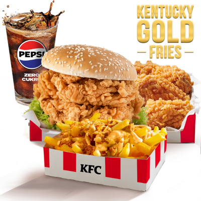 Podwójny Zinger z Kentucky Gold Fries Big Box - cena, promocje, dostawa