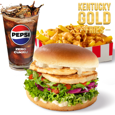 Zestaw Halloumi Vege Burger z Kentucky Gold Fries - cena, promocje, dostawa