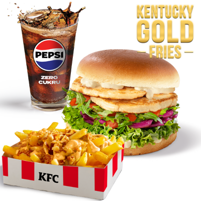 Zestaw Halloumi Vege Burger z Kentucky Gold Fries - cena, promocje, dostawa
