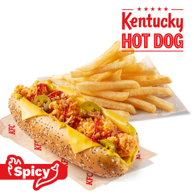 Kentucky Hot Dog Spicy + duże frytki - cena, promocje, dostawa