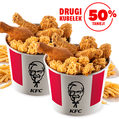 Kubełek Best of KFC dla 2 osób + drugi 50% taniej