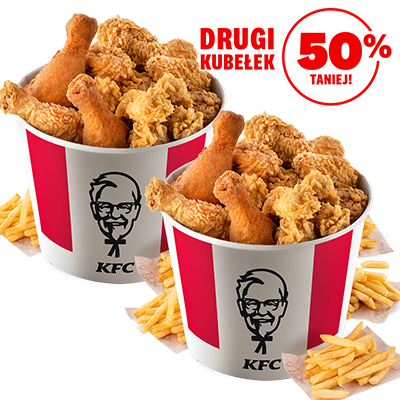 Kubełek Best of KFC dla 4 osób + drugi 50% taniej