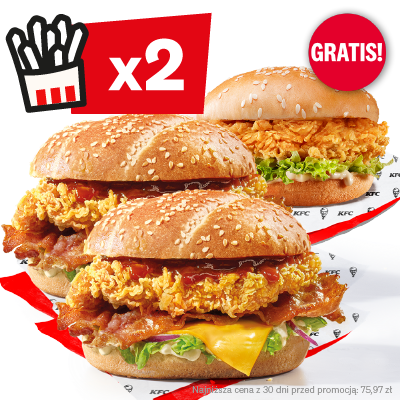 2x Grander Burger + Zinger Burger Gratis