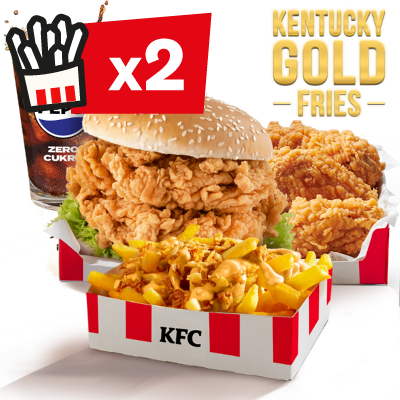 Podwójny Zinger z Kentucky Gold Fries Big Box - cena, promocje, dostawa