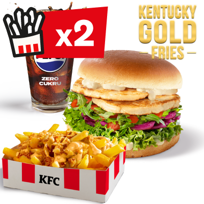 Zestaw Halloumi Vege Burger z Kentucky Gold Fries - cena, promocje, dostawa